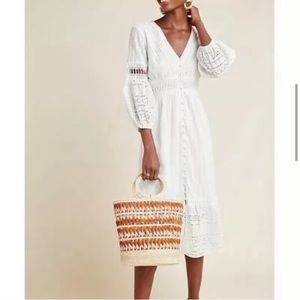Ebba Eyelet Midi Dress ~Anthropologie